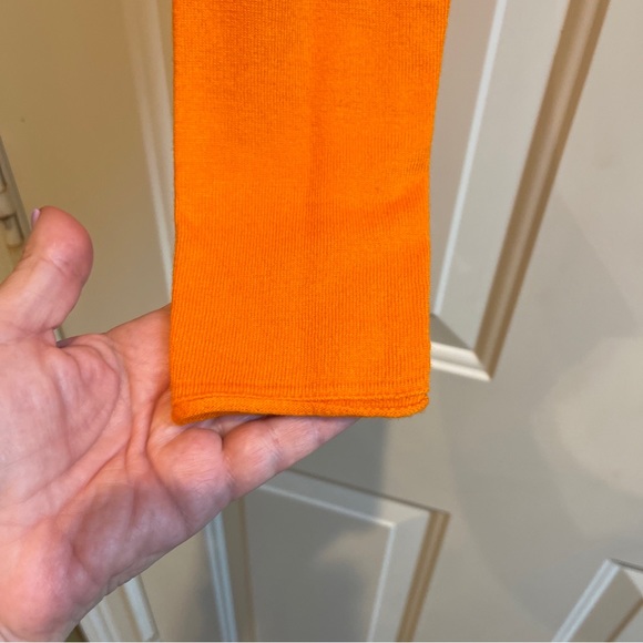 Zara 9598/012/615 Women Orange Mock  Neck LS Viscose/Nylon/Linen Pullover  Top M - Picture 4 of 9